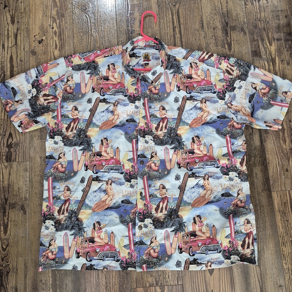 Max Boxxer USA Surfer Girls Mens Hawaiian Shirt XL